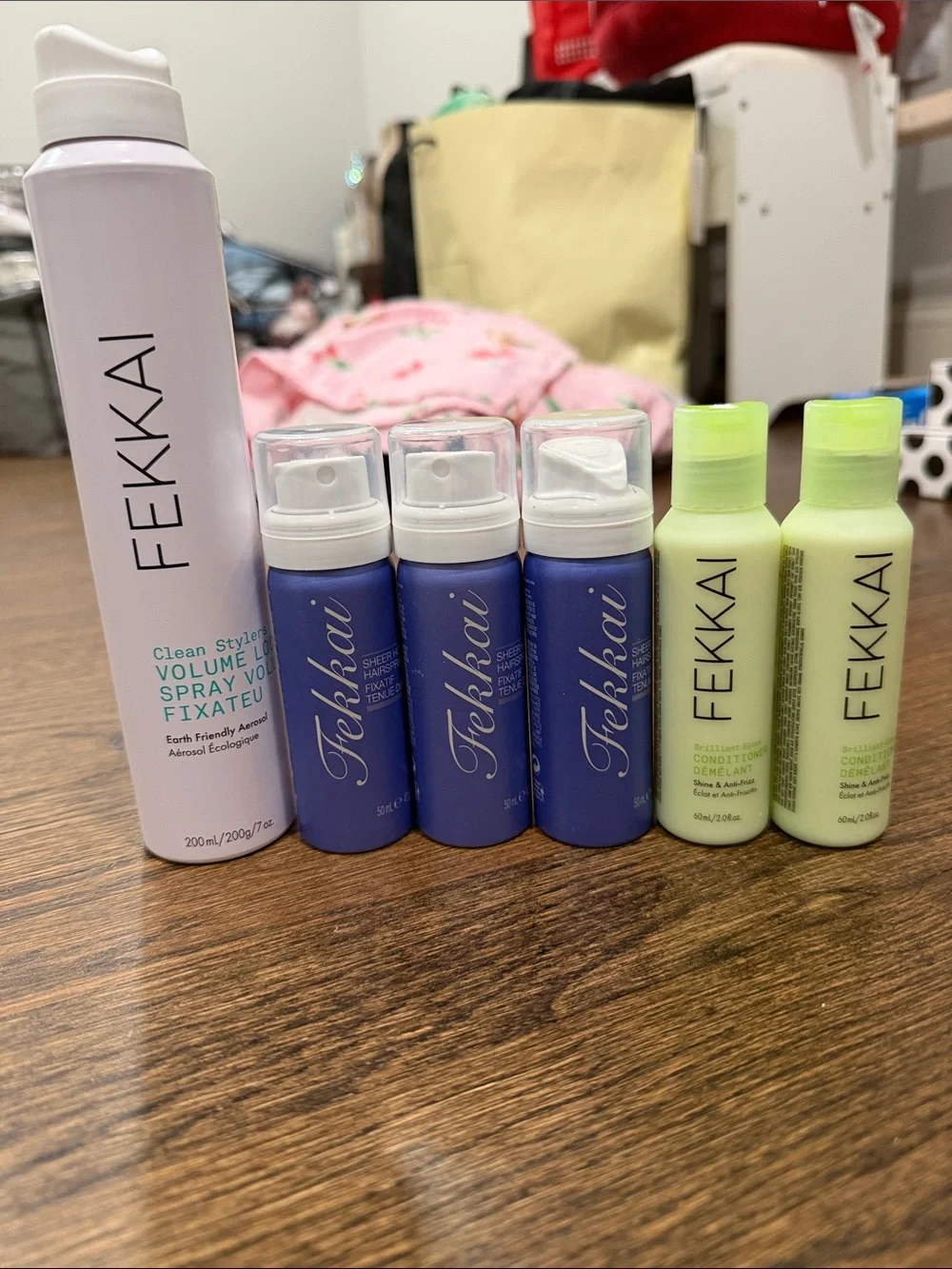 Fekkai Volume Lock Hairspray, sheer hold hairspray, shine/anti frizz conditioner